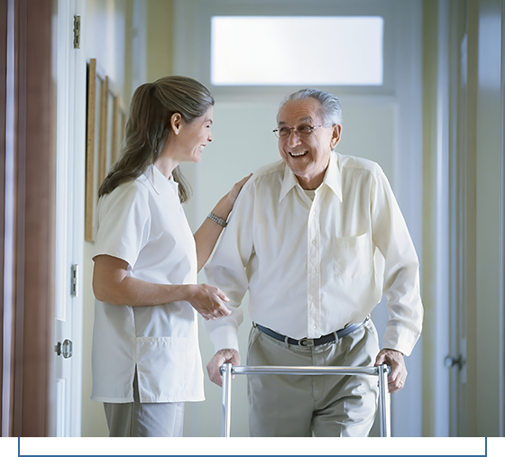 A woman and an old man in white shirts