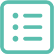 A green square with three lines and four dots.